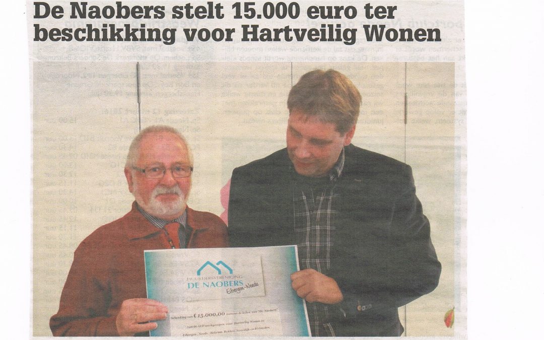 Persbericht: 15.000 euro voor Hartveilig Wonen